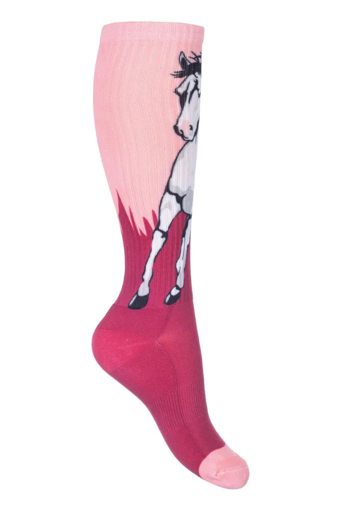 calzini HKM Kids mod Helsinki rosa-rosso vino 30-34