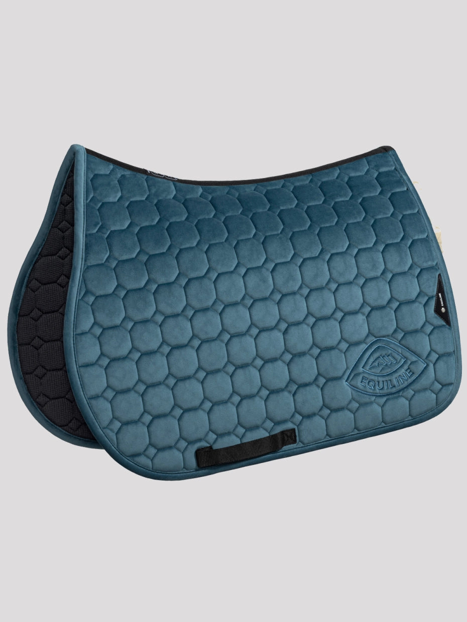 Sottosella octagon in velluto con logo tono su tono Equiline