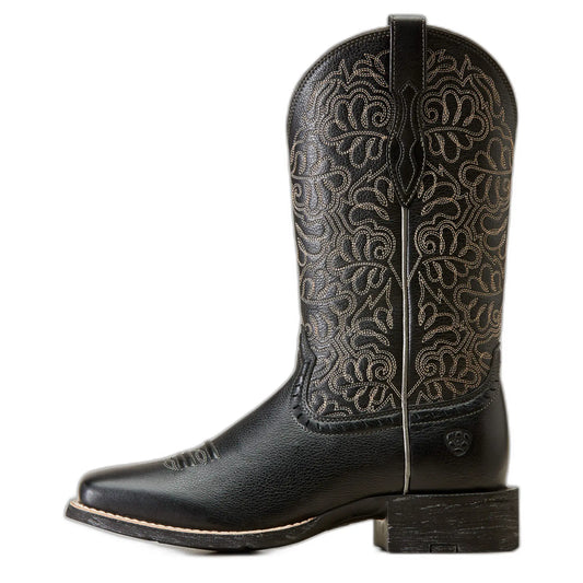 Stivali western da donna in pelle Round Up Remuda neri