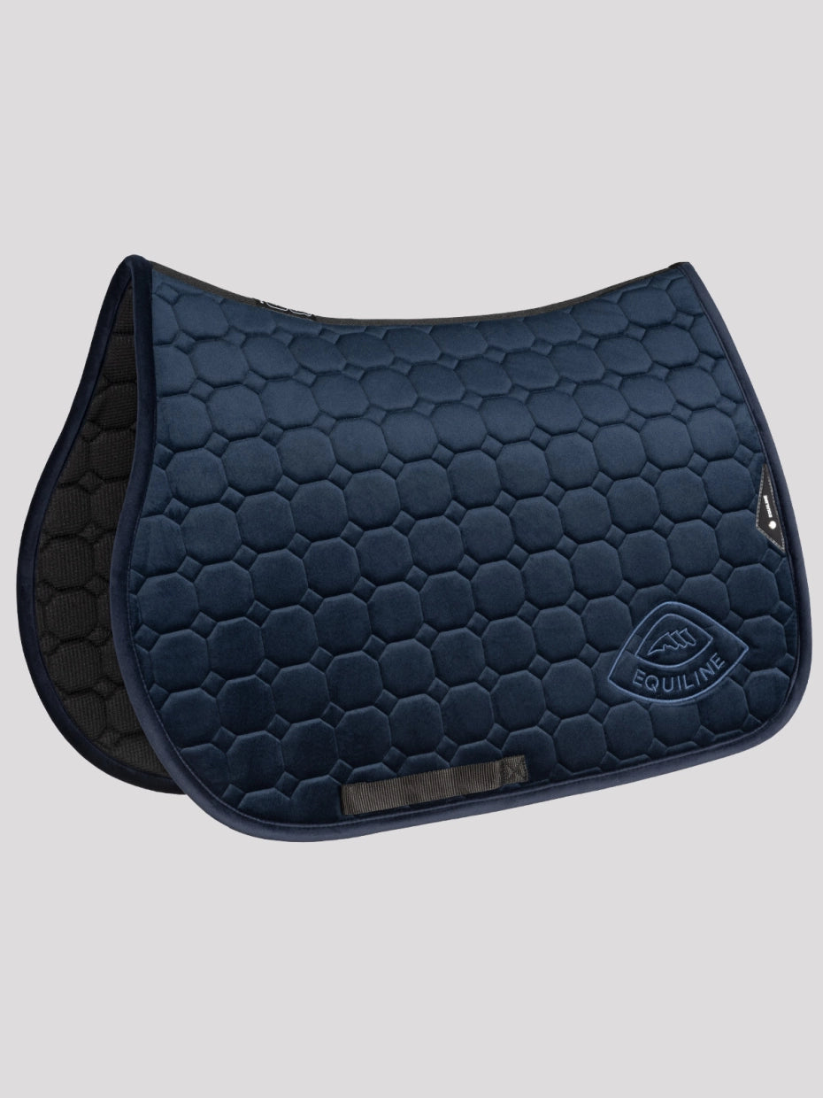 Sottosella octagon in velluto con logo tono su tono Equiline