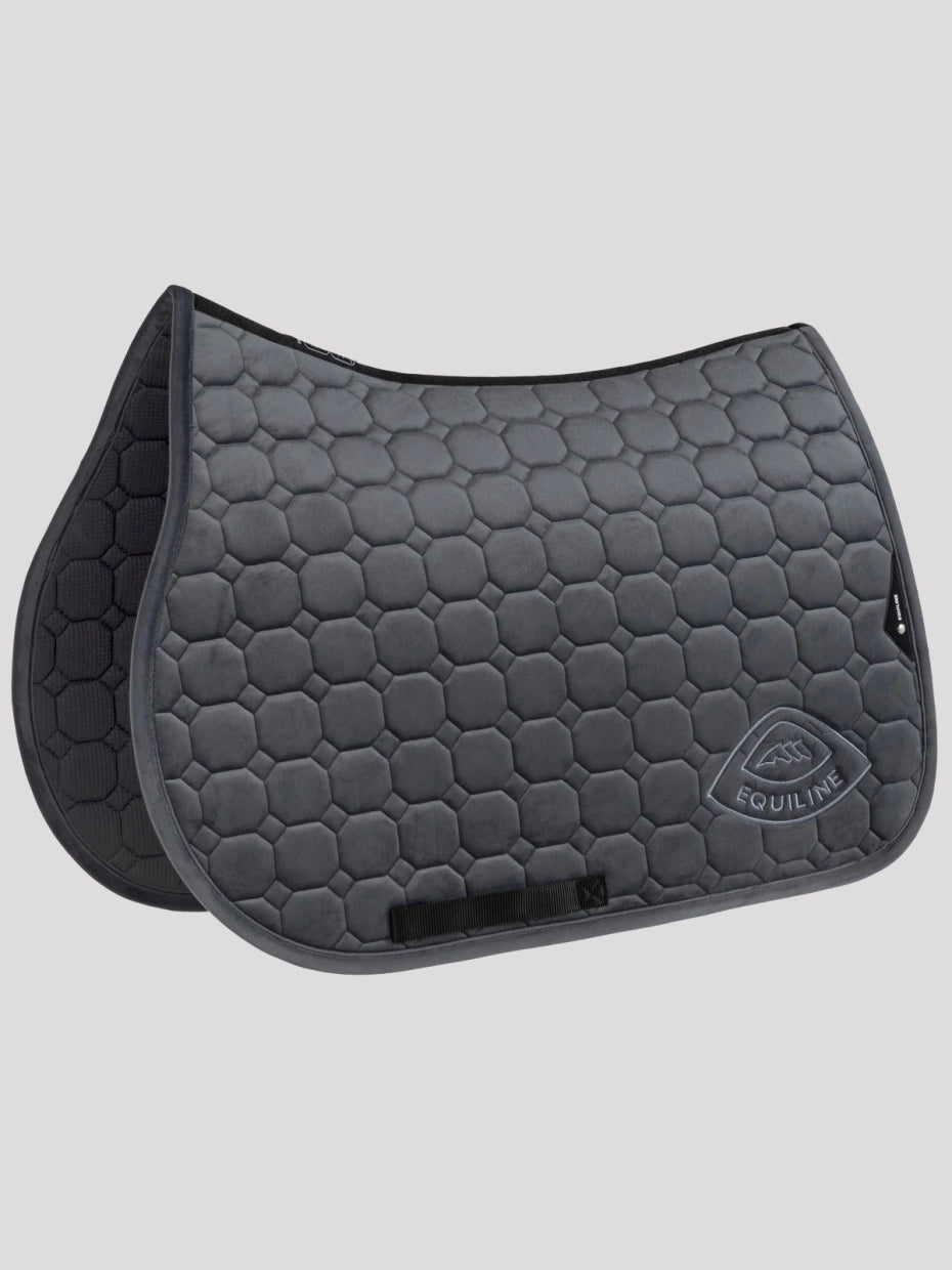 Sottosella octagon in velluto con logo tono su tono Equiline