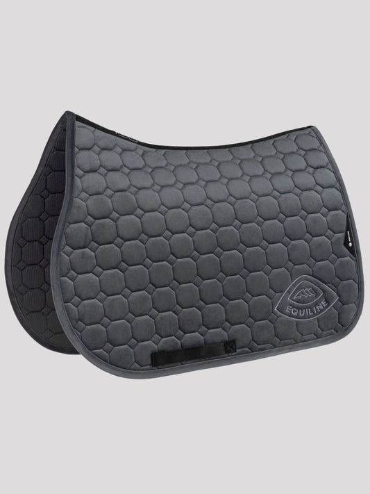 Sottosella octagon in velluto con logo tono su tono Equiline