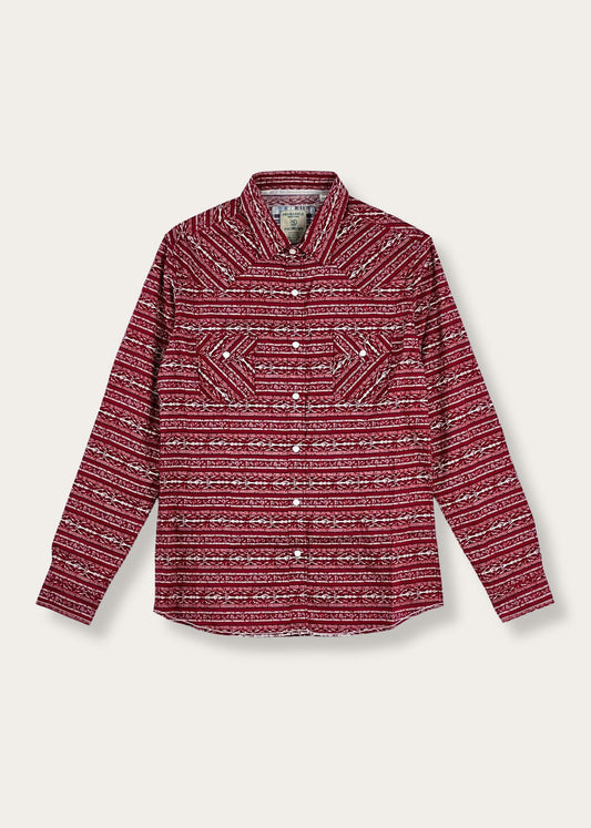 camicia Panhandle donna bordeaux bianca taglia M