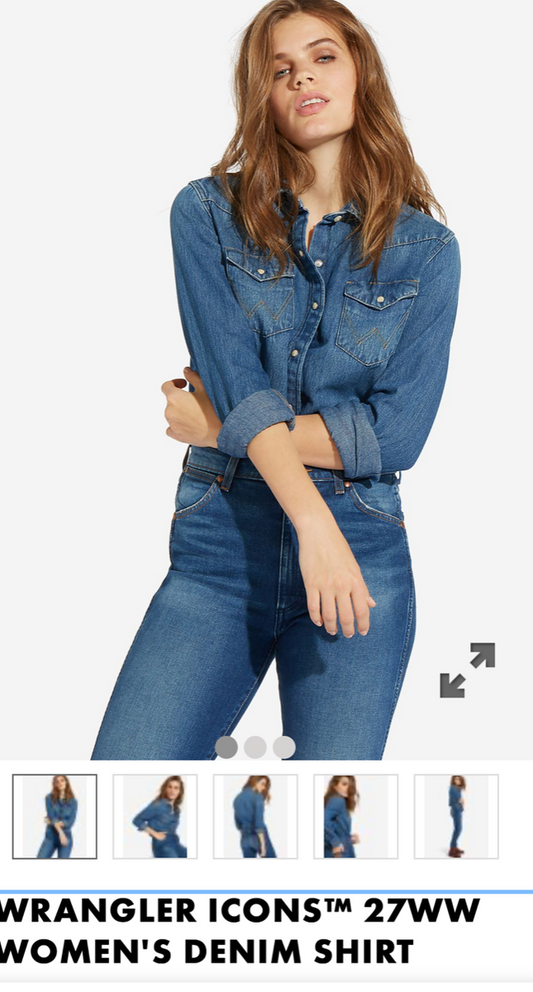 camicia-Wrangler-donna-regular fit 27WW-blu jeans-L