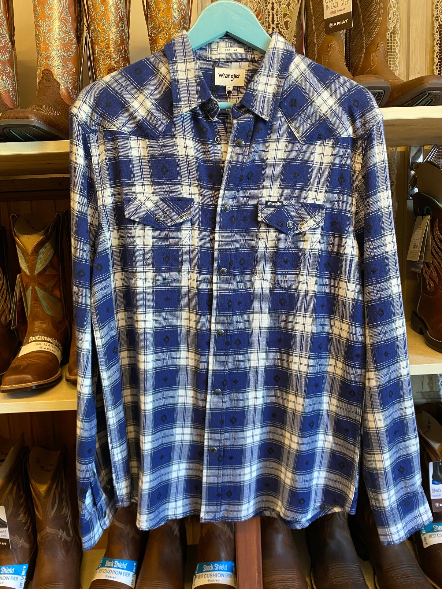 camicia Wrangler uomo regular blu M
