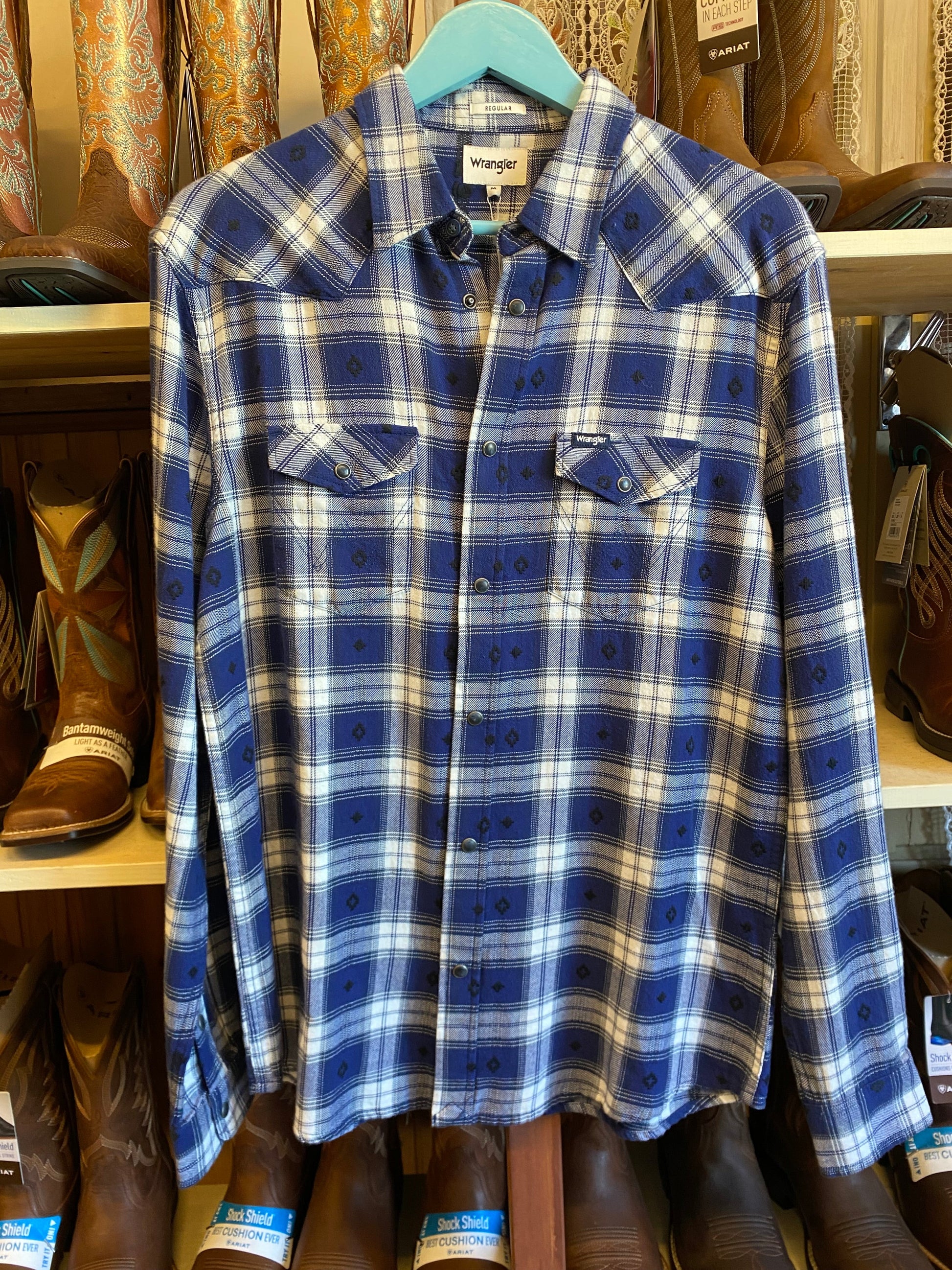 camicia Wrangler uomo regular blu M